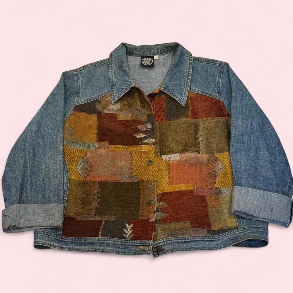 Y2k 90s boho patchwork denim